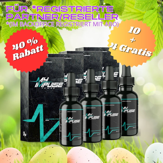 10+4er Bundle MyImpulse Power mit Vitamin B6 und B12 für registrierte Reseller/Partner Osterangebot